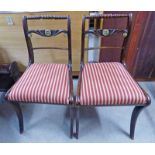 PAIR OF 19TH CENTURY FAUX ROSEWOOD HAND CHAIRS ON SABRE LEG SUPPORTS