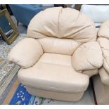 CREAM LEATHER ARMCHAIR