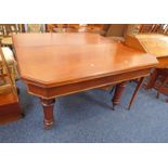 19TH CENTURY MAHOGANY WIND-OUT DINING TABLE ON TURNED SUPPORTS - 122 x 122CM