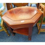 ORIENTAL OCTAGONAL TOPPED DECORATED TABLE 68CM