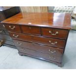 19TH CENTURY MAHOGANY CHEST OF THREE SHORT OVER THREE LONG DRAWERS ON BRACKET SUPPORTS