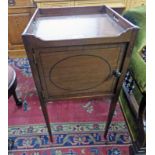 EARLY 19TH CENTURY MAHOGANY CABINET WITH GALLERY TOP OVER PANEL DOOR