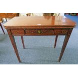 EARLY 20TH CENTURY MAHOGANY TEA TABLE ON SQUARE TAPERED SUPPORTS
