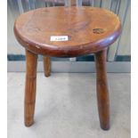 MAHOGANY 4 LEGGED STOOL WITH TURNED LEGS,