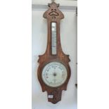 EARLY 20TH CENTURY OAK ANEROID BAROMETER BY ADIE & WEDDERBURN,