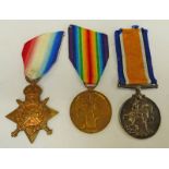 THREE WW1 TO PRIVATE J.J. NIENABER, GRAAFF REINET COMMANDO TO INCLUDE 1914-15 STAR (PTE J.J.