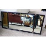 MAHOGANY FRAMED RECTANGULAR MIRROR 100 X 44 CM