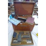 INTER TYPE WOODEN BOX WITH "INTERTYPE" DECAL TO FRONT, VARIOUS INTERTYPE PARTS AND ACCESSORIES,