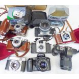 VARIOUS CAMERAS TO INCLUDE A CANON EOS 1000F WITH A CANON 200M LENS EF 38-76MM, CANON EOS 5000,