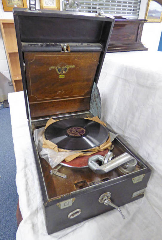 COLUMBIAN MODEL NO 220 RECORD PLAYER WITH A SELECTION OF RECORDS