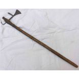 SHONA AXE WITH WIRE BOUND WOODEN SHAFT