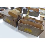 THREE 303 AMMO BOXES AND A CANVAS BINOCULAR CASE -4-