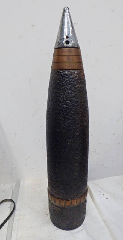 WW2 ERA, BRITISH DEACTIVATED ARTILLERY PROJECTILE / HEAD WITH NOSE FUSE DATED 1942,