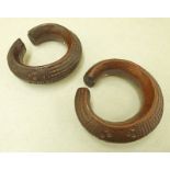 PAIR OF BRONZE AFRICAN SLAVE BRACELETS (MANILA),