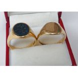 Lot withdrawn: 2 9CT GOLD SIGNET RINGS Condition Report: Weight: 10.
