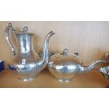 SILVER PLATED TEA POT & COFFEE POT WITH FOLIATE DESIGN