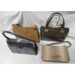 4 LEATHER & SKIN HANDBAGS