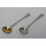 2 SILVER SALT SPOONS,