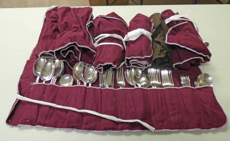 LARGE SELECTION OF SILVER PLATED CUTLERY & SERVING SPOONS, LADLES,