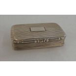 SILVER SNUFF BOX BY JOSEPH WILMORE WITH ENGINE TURNED DECORATION & GILDED INTERIOR,
