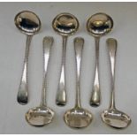 SET OF 6 SILVER TODDY LADLES EDINBURGH 1867