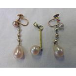 CULTURED PEARL SET PENDANT IN SETTING MARKED 585,