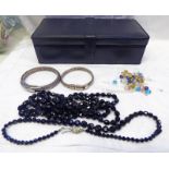2 BRACELETS MARKED 925 3 OZS AND VARIOUS COSTUME JEWELLERY