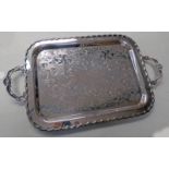 SILVER PLATED 2 HANDLED SALVER