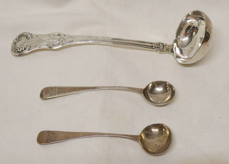 2 SILVER SALT SPOONS LONDON 1812 & LONDON 1795,