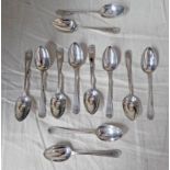 12 SILVER TEASPOONS LONDON 1880,