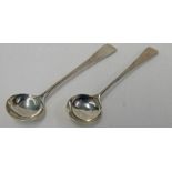 2 SILVER SALT SPOONS LONDON 1810 & LONDON 1789