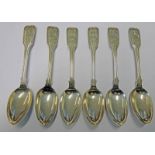 SET OF 6 SILVER TEASPOONS EXETER 1852