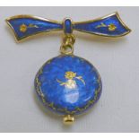 SILVER GILT AND ENAMEL FOB WATCH MARKED NADINE