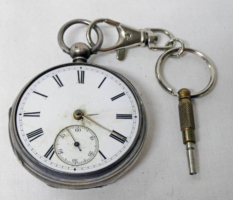 SILVER CASED POCKET WATCH, LONDON 1872 & INSCRIBED JAS CRICHTON ,