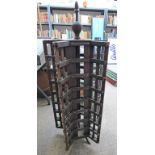 EARLY 20TH CENTURY REVOLVING POST CARD DISPLAY STAND ON METAL FEET 114CM TALL