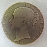 1845 VICTORIAN SILVER CROWN