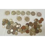 SELECTION OF VARIOUS BRITISH COINS INCLUDING VICTORIAN CROWNS