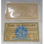 1953 BANK OF SCOTLAND £1 NOTE TOGETHER WITH 1959 BANK OF SCOTLAND £1 NOTE