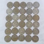 30 ASSORTED GEORGE VI AND ELIZABETH II HALF CROWNS