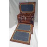 EARLY 20TH CENTURY OAK STATIONARY CABINET WITH LIFT UP LIDS,