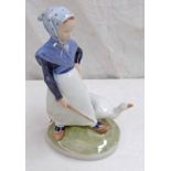 ROYAL COPENHAGEN FIGURE GROUP DEPICTING A GIRL AND GOOSE