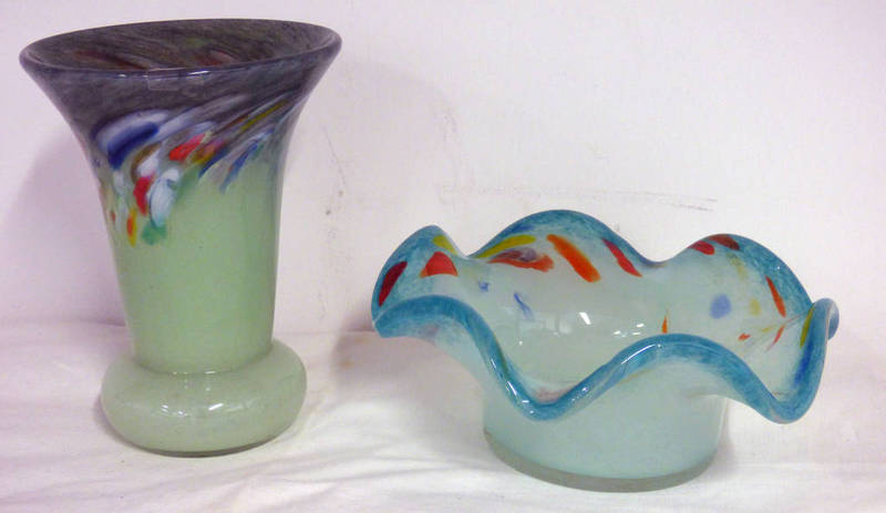 VASART GLASS VASE & DISH