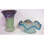 VASART GLASS VASE & DISH