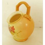 ROYAL WORCESTER SUGAR SCUTTLE WITH FLORAL DECORATION 11 CM TALL