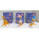 THREE ROYAL DOULTON DISNEY RELATED PORCELAIN FIGURES INCLUDING DONALD DUCK, DAISY DUCK AND PLUTO.