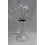 CUT GLASS TABLE LAMP WITH GLOBULAR SHADE - 42 CM TALL