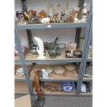 LARGE SELECTION OF ORIENTAL FIGURES, 2 HARDSTONE PESTLE & MORTARS,