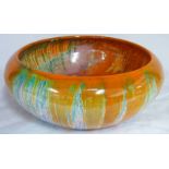 CLARICE CLIFF DELICIA BOWL - 23 CM DIAMETER Condition Report: Minor paint loss to