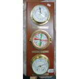 SHIPS WALL INSTRUMENTS TO INCLUDE BAROMETER, THOMAS GUNN ABERDEEN CLOCK AND A TIDE GAUGE,