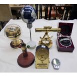 NAUTICAL RELATED ITEMS TO INCLUDE A MINIATURE SHIPS COMPASS,